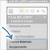 Click on a Course Materials or Assignments folder